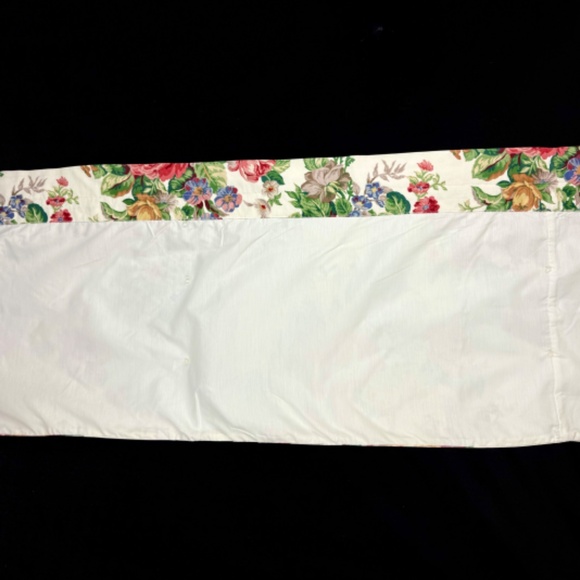 Vintage Cabbage Roses Cotton Chintz Valance Floral Decorator 2.8 yds X 20 in - Picture 10 of 13